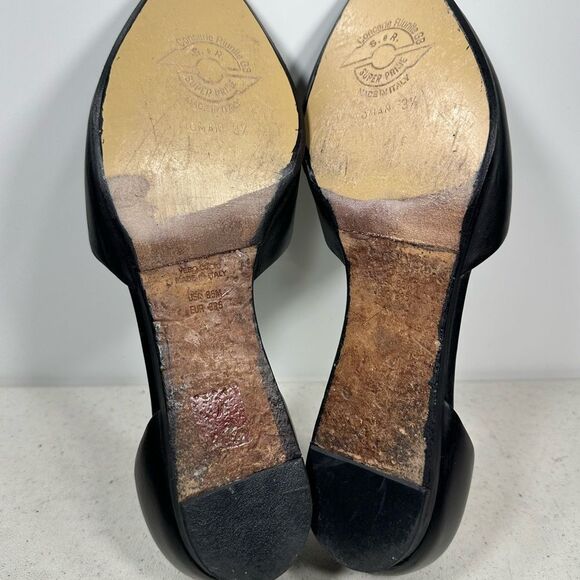 Vince Nina D'orsay Flat Black Leather Flats Sz 8,5 - Picture 7 of 8